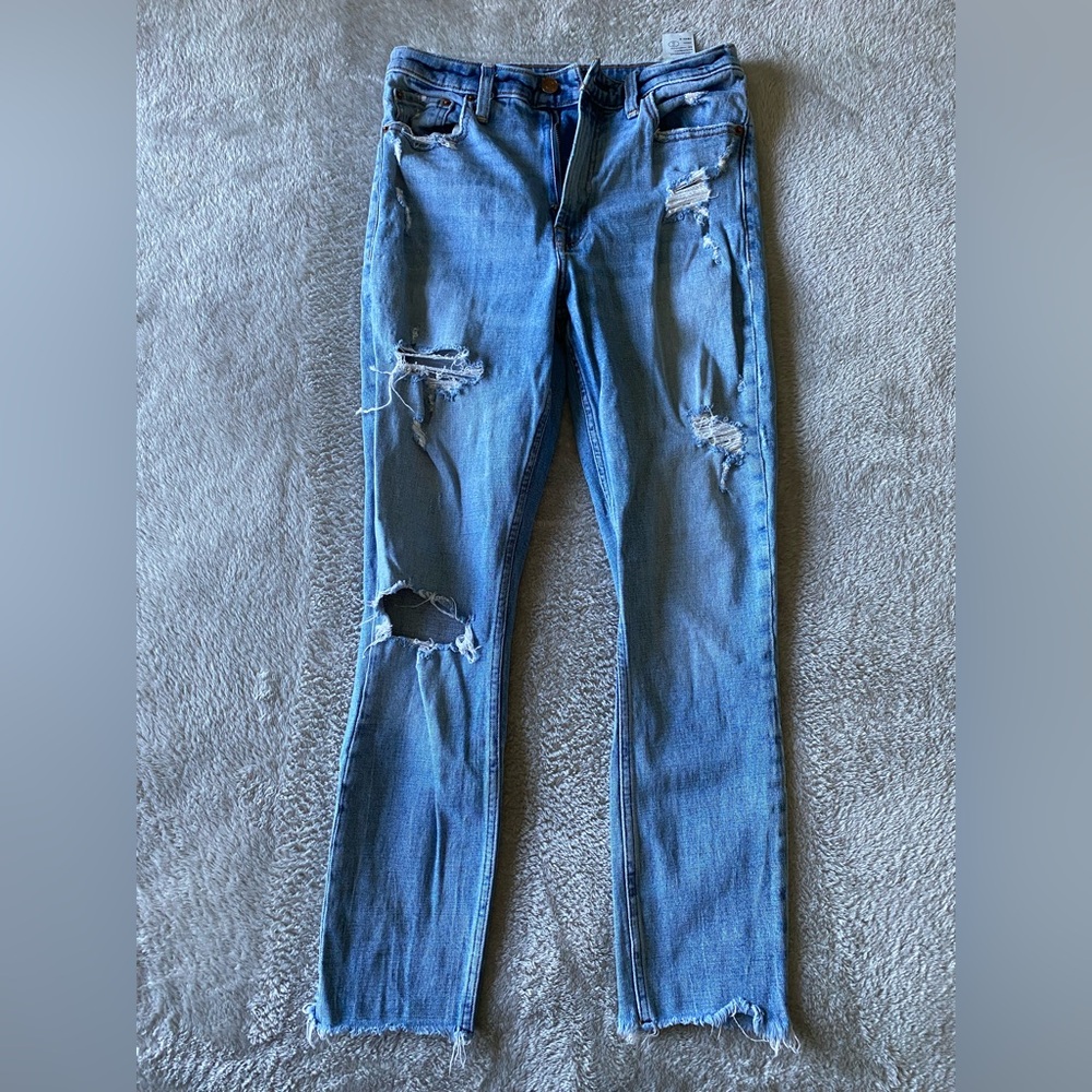 Abercrombie & Fitch Women's Simone High Rise Slim Blue Jeans